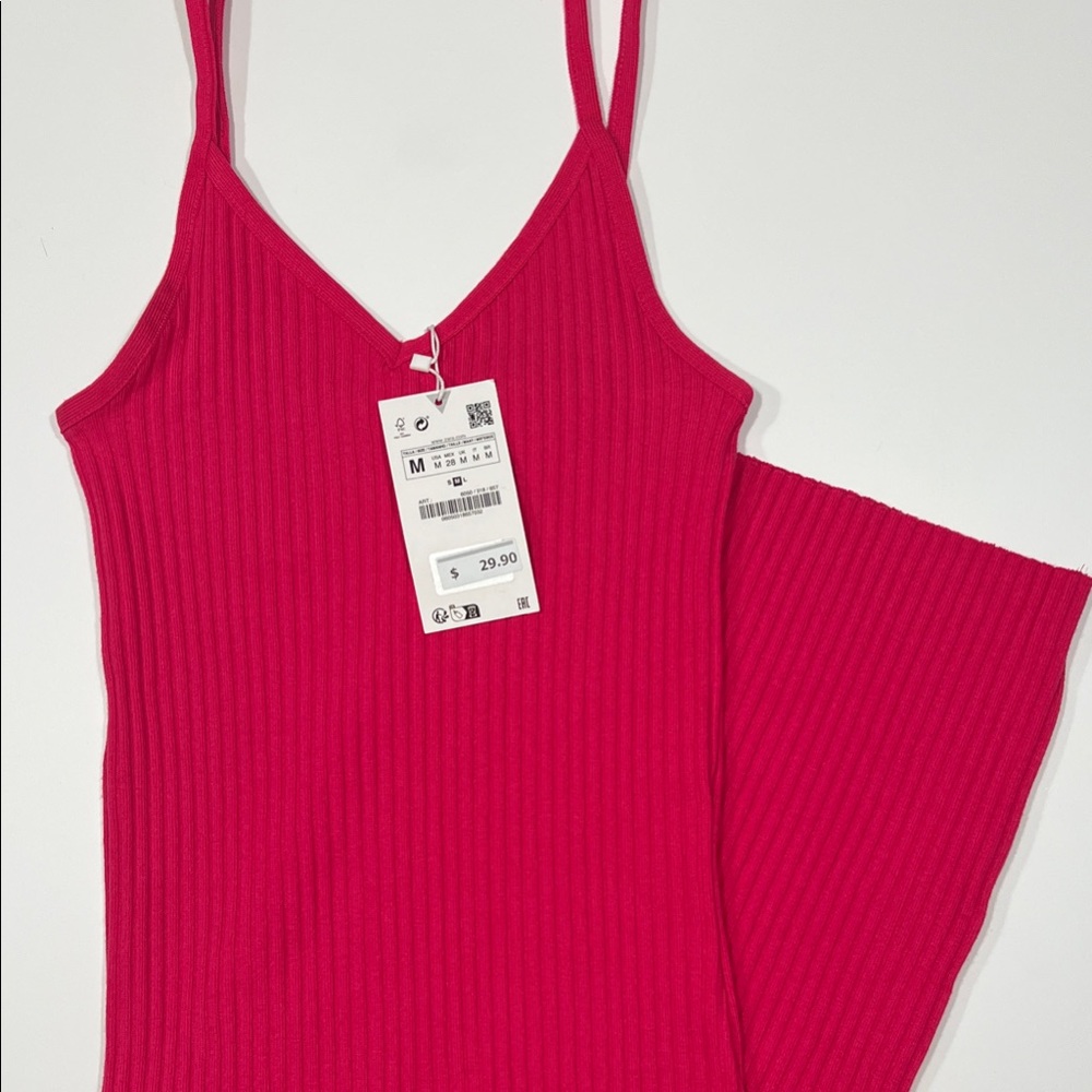 Zara Fuchsia Ribbed Knit Top - Picture 2 of 5